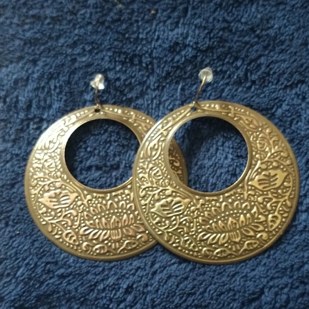Goldtone Boho Hoop Earrings
